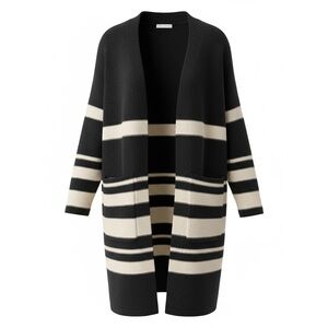 Navy and Cream Striped Cardigan